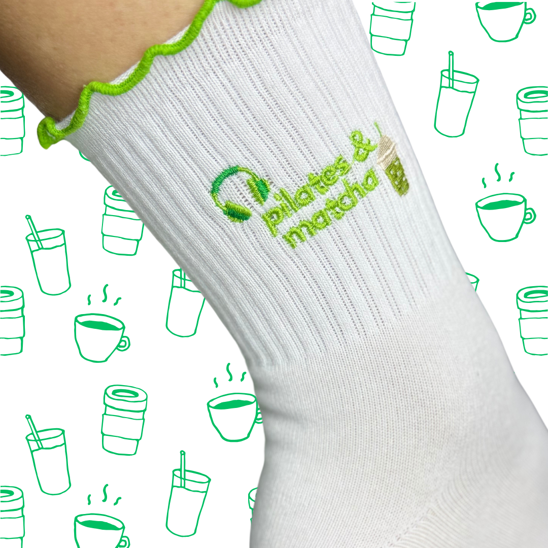 🧦 “Pilates and Matcha” Grip Socks – Wellness Baddie Edition