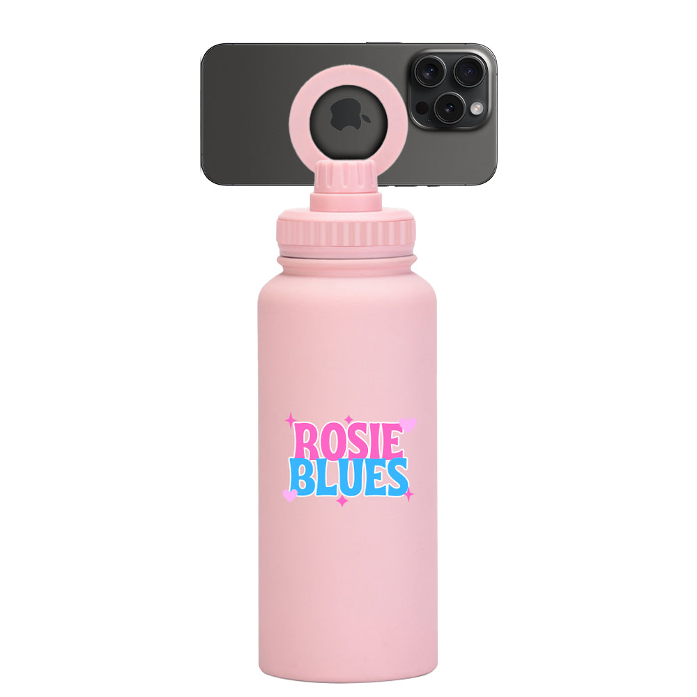 The Rosie Blues Phone Flex Flask – 32oz Stainless Steel Water Bottle