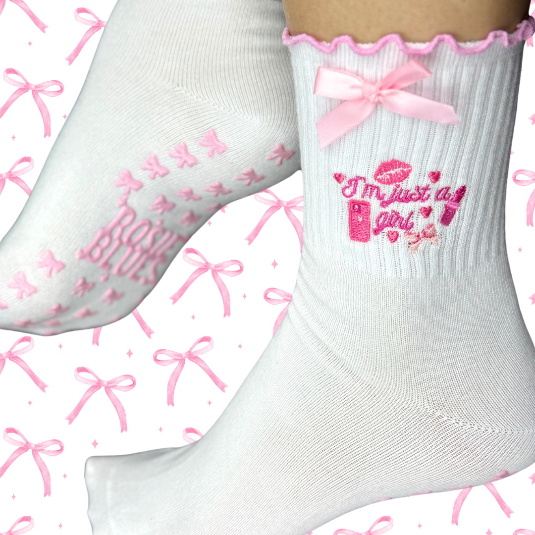 🧦 The “I’m Just a Girl” Grip Socks