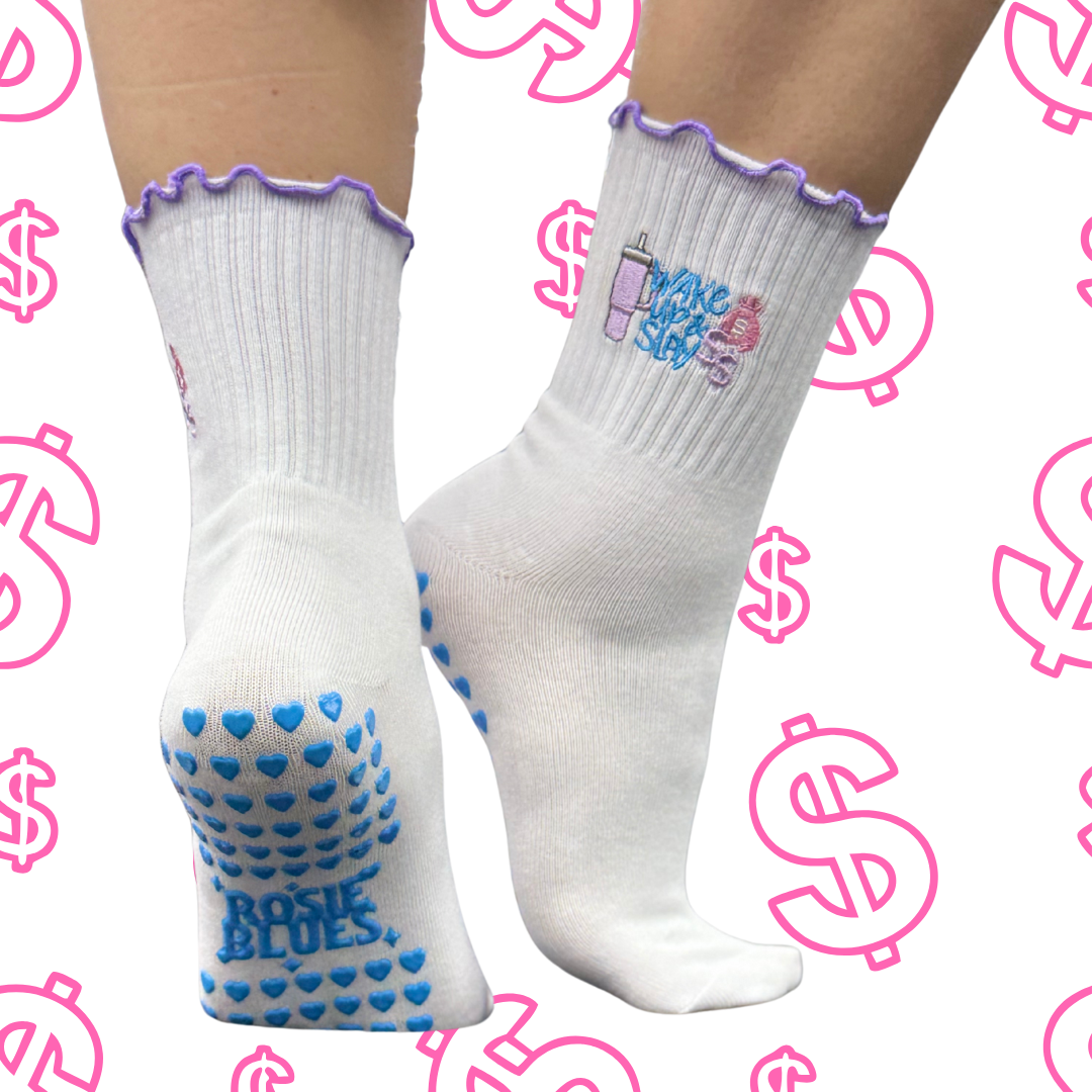 🧦 “Wake Up and Slay” Grip Socks – CEO Edition