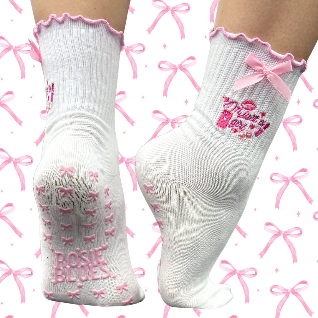 🧦 The “I’m Just a Girl” Grip Socks