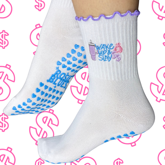 🧦 “Wake Up and Slay” Grip Socks – CEO Edition
