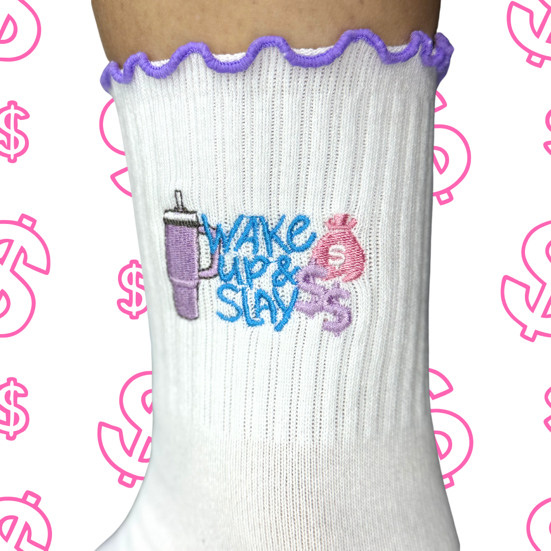 🧦 “Wake Up and Slay” Grip Socks – CEO Edition