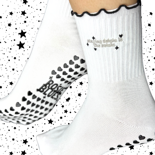 🧦 “Staying Delulu Is the Solulu” Grip Socks – The Delulu Girl Era